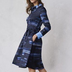 Banana Republic Navy Brushed Shirt Dress Size 14